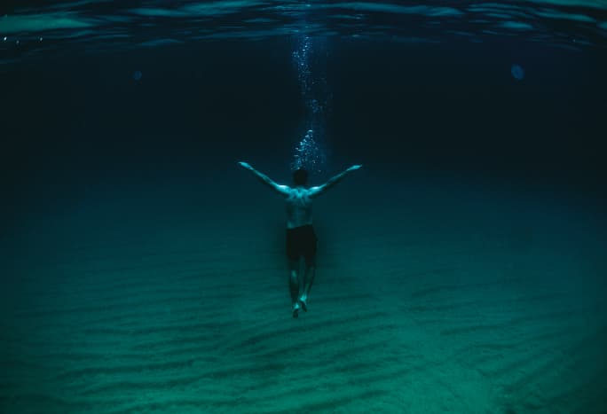 Person underwater