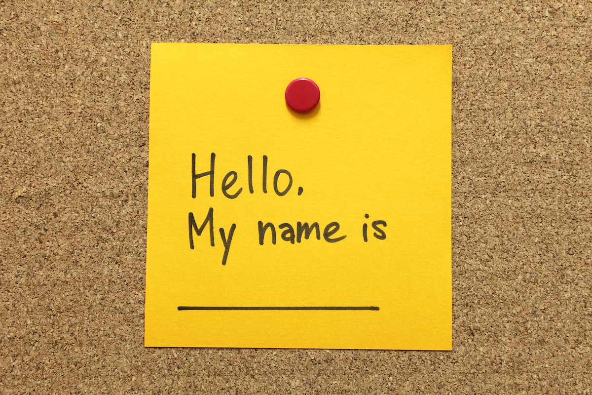 Hello, My name is ... on a post it note for Azure AD to Entra ID blog.