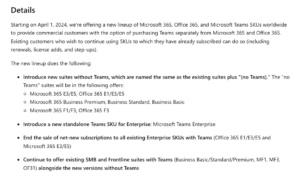 Microsoft No Teams Licensing Options